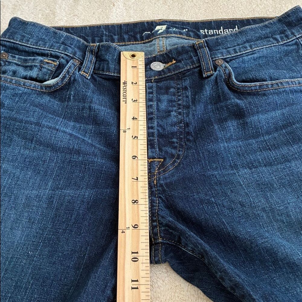 7 For All Mankind Jeans 31 x 32 Blue Denim Women’s Straight Leg Buttonfly - Picture 13 of 14